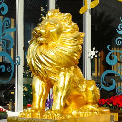 戶(hù)外酒店門(mén)口大型鑄銅獅子雕塑