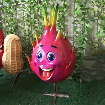 火龍果，玻璃鋼卡通植物雕塑擺件