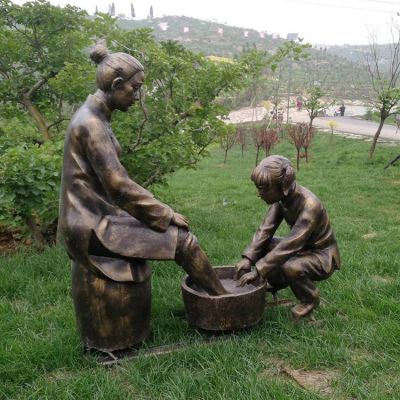 給媽媽洗腳，中國傳統(tǒng)禮儀，孝道主題人物雕塑