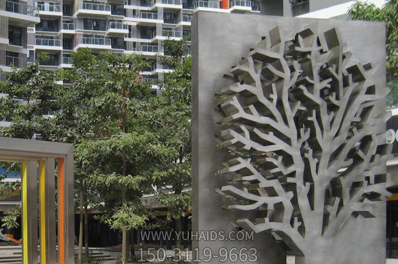 小區(qū)公園不銹鋼樹(shù)創(chuàng)意景觀(guān)浮雕塑