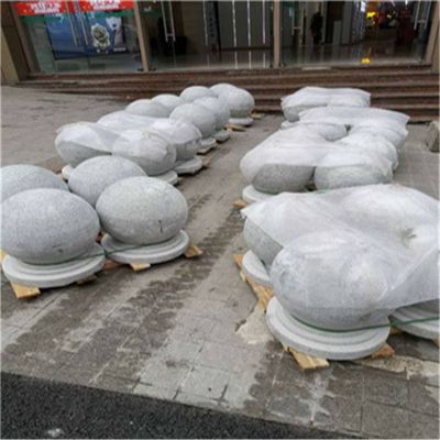 花崗巖芝麻白廣場(chǎng)道路交通擋車(chē)擋路阻車(chē)圓球、景觀石