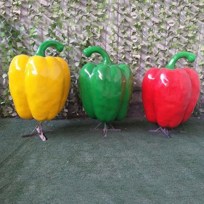 玻璃鋼仿真青椒，大辣椒植物雕塑擺件