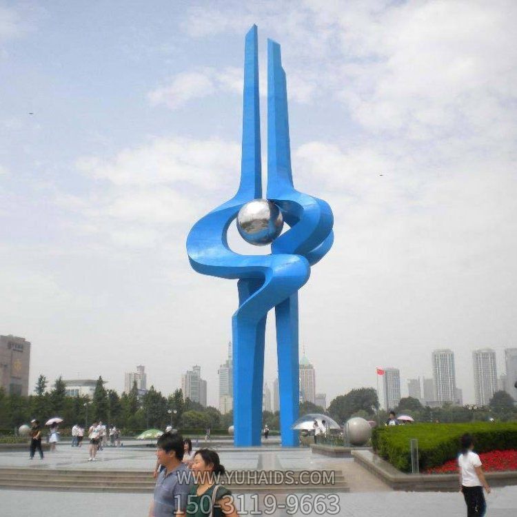 戶(hù)外廣場(chǎng)不銹鋼抽象城市標(biāo)識(shí)景觀雕塑