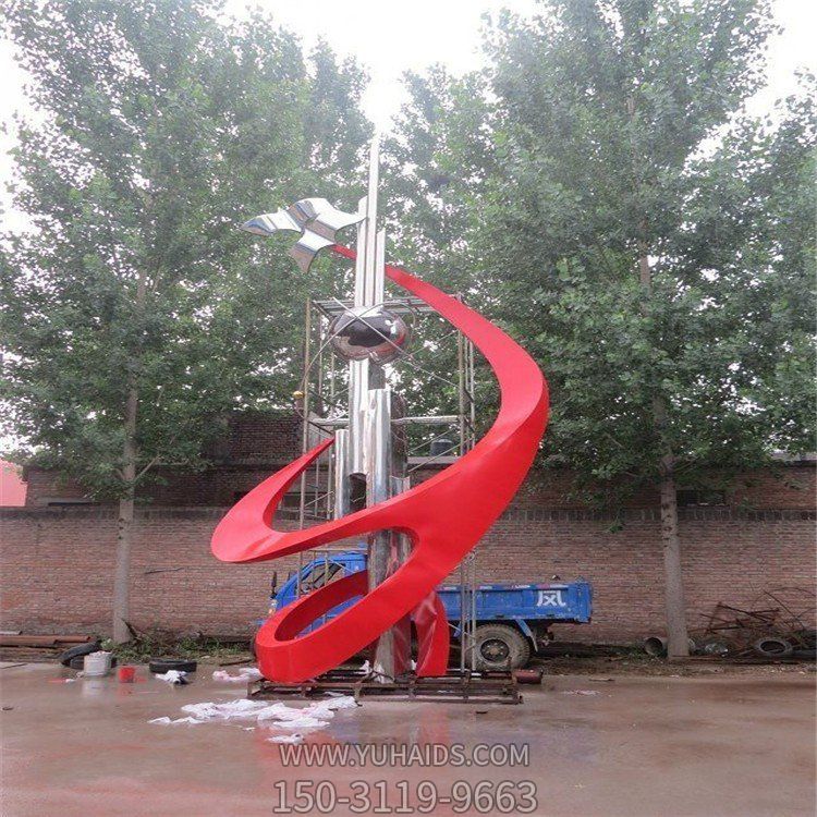不銹鋼科技主題景觀雕塑，學(xué)校校園勵(lì)志雕塑