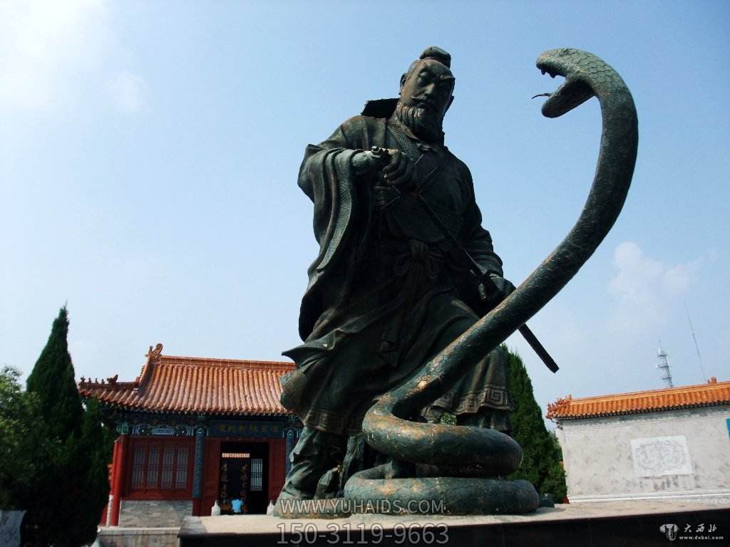校園公園做舊歷史典故“斬蛇起義”人物劉邦青銅雕塑 校園公園做舊歷史典故“斬蛇起義”人物劉邦青銅雕塑