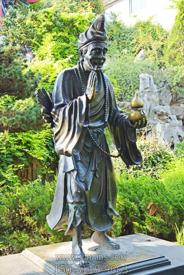 戶外園林大型仿真人物不銹鋼銅雕濟(jì)公雕塑 戶外園林大型仿真人物不銹鋼銅雕濟(jì)公雕塑