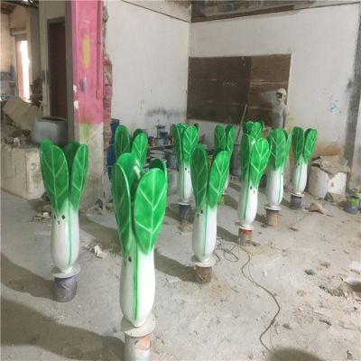 玻璃鋼卡通小油菜，仿真植物雕塑
