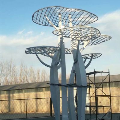 廣場(chǎng)戶(hù)外大型不銹鋼植物景觀(guān)樹(shù)雕塑