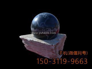 單層紅色、黑色大理石風水球