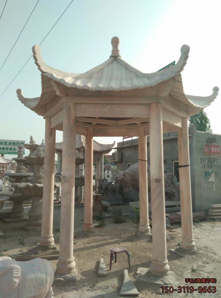 晚霞紅單層、單檐、加厚、六角涼亭